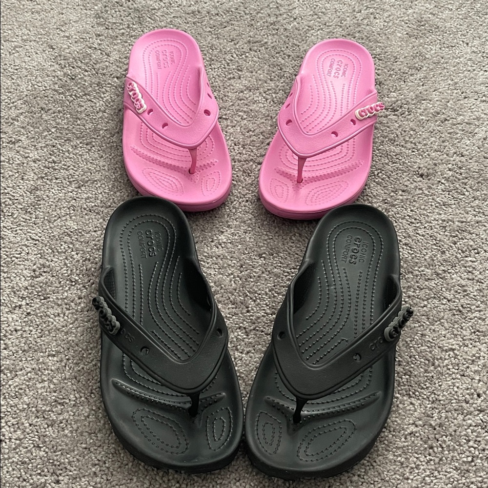 Bundle of CROCS flip flops women’s size 9